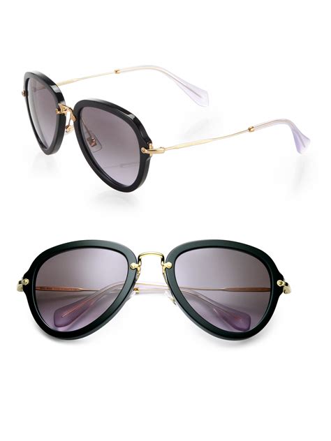 miu miu teardrop 53mm aviator sunglasses|Miu Miu MU 08ZS S (53 .